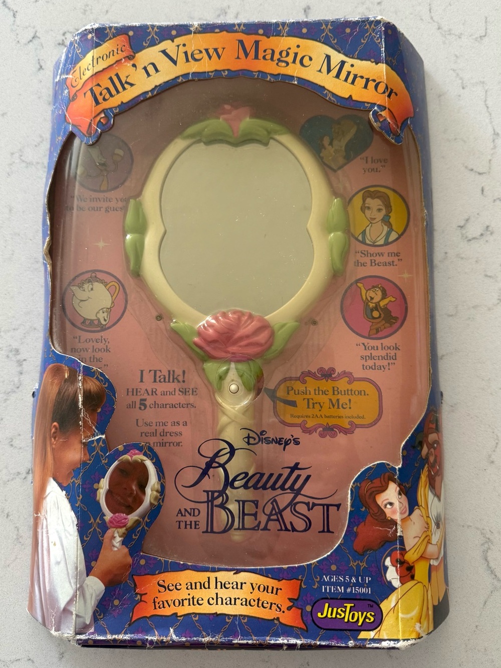 SEALED NEW Beauty and The Beast Magic Talking Mirror Disney Vintage by JusToys